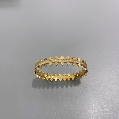 贅沢な宝石類のオリーブの枝はダイヤモンドのブレスレットの金のステンレス鋼の腕輪にはめ込んだ
