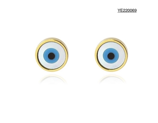 悪のまなざしのステンレス鋼の金のイヤリングは贅沢な方法青い目のイヤリングを安置する