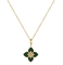 MINTER 3 Pcs Lucky Four-Leaf Clover Jewelry Shine Diamond Gold-Plated  Necklace Earrings Bracelet