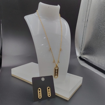 ステンレス鋼のイヤリング,ネックレス,ブレスレットセット レディースのためのCnc cz